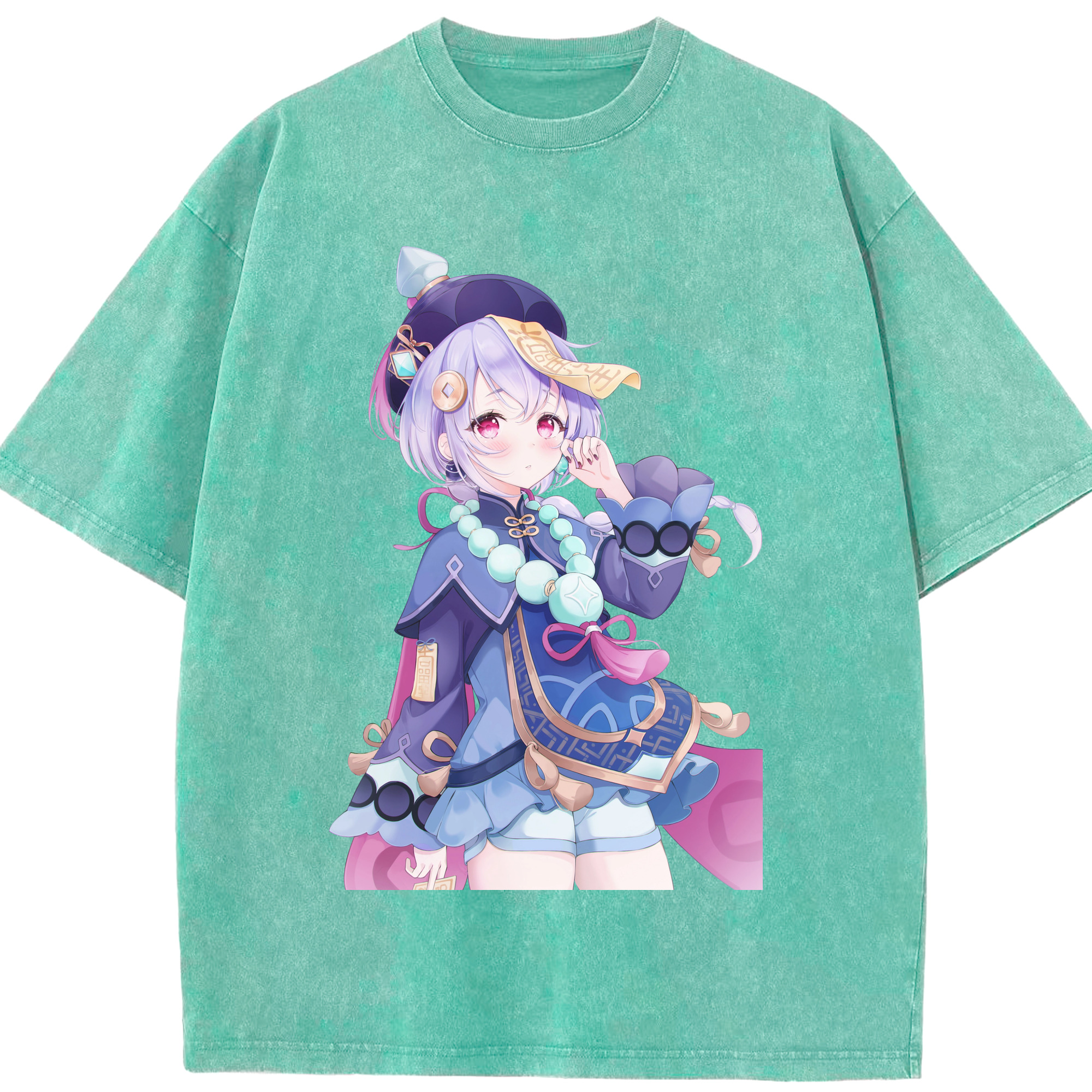 げんし神 七七 なな  genshin Nana 綿100% ヴィンテージ風 半袖Tシャツ（フロントプリント）